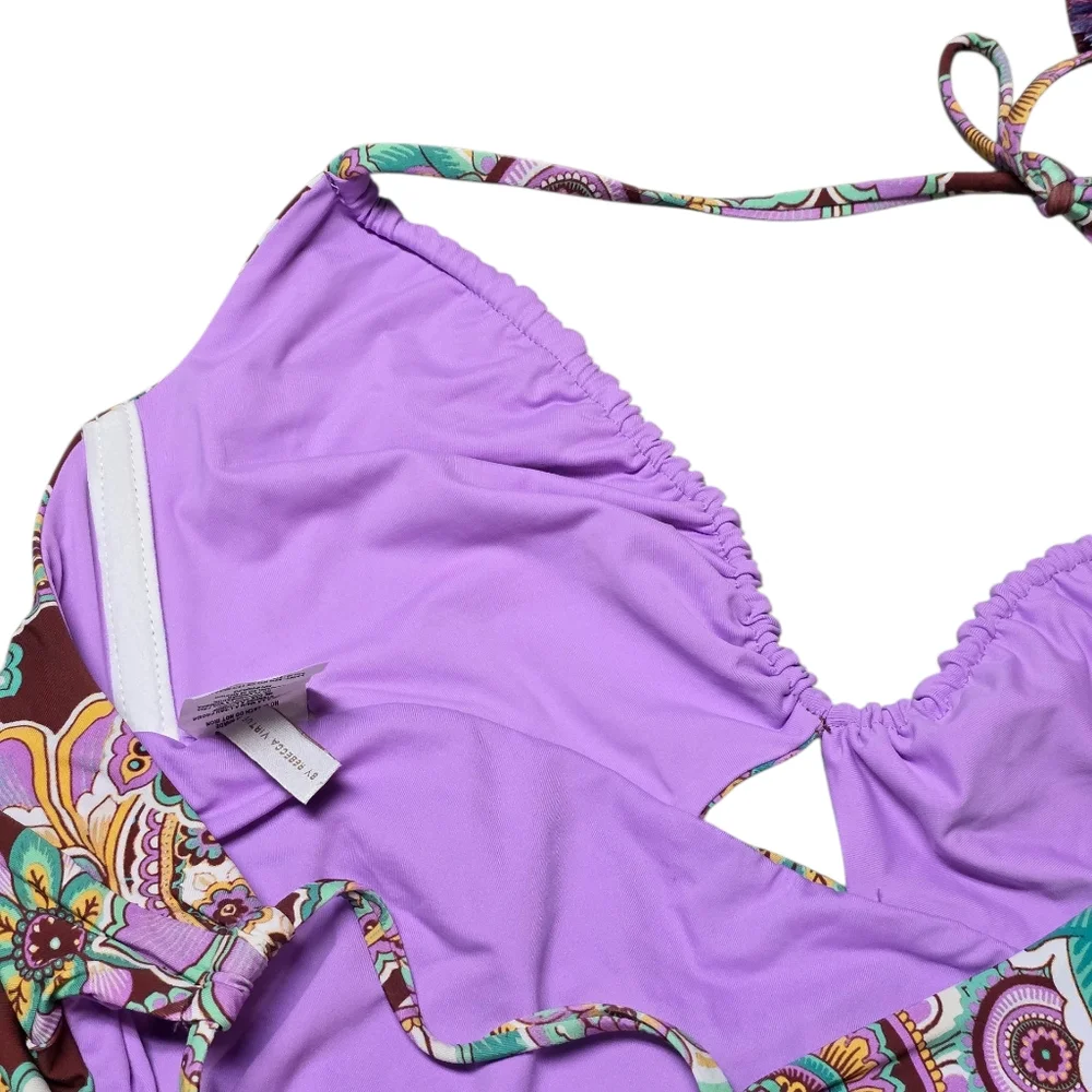 BECCA CANDACE GROOVY FLORAL PAISLEY‎ ONE PIECE SWIMSUIT L